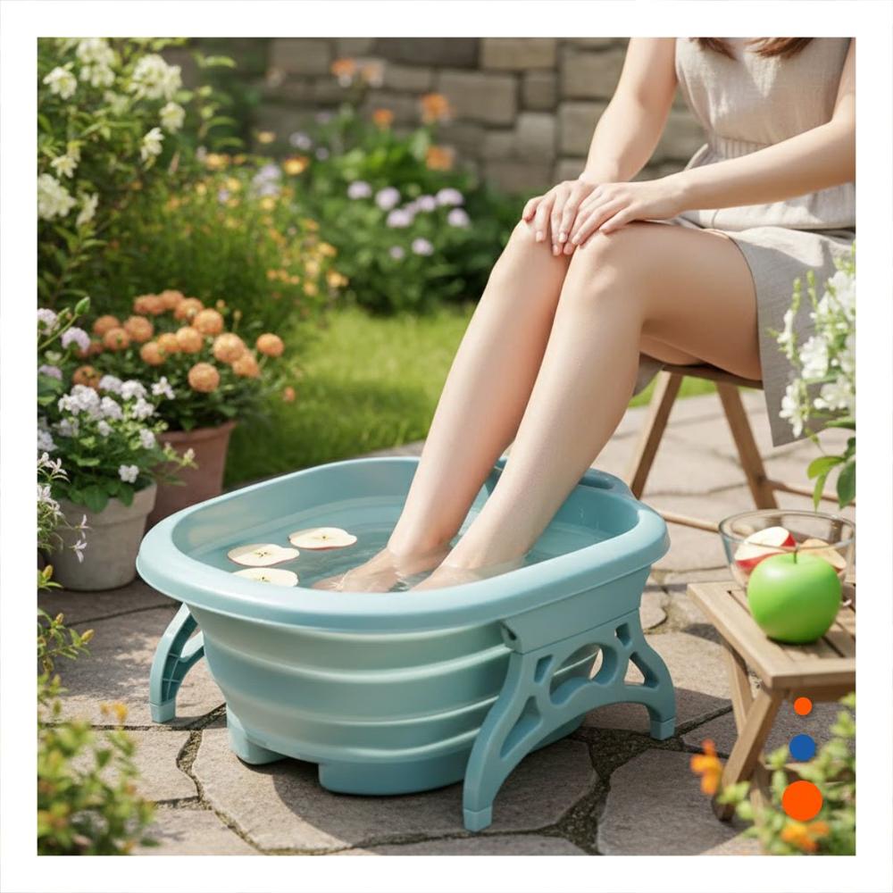 Depresor Portatil con Masajeador de Pies Celeste para Spa en Casa Y Notas