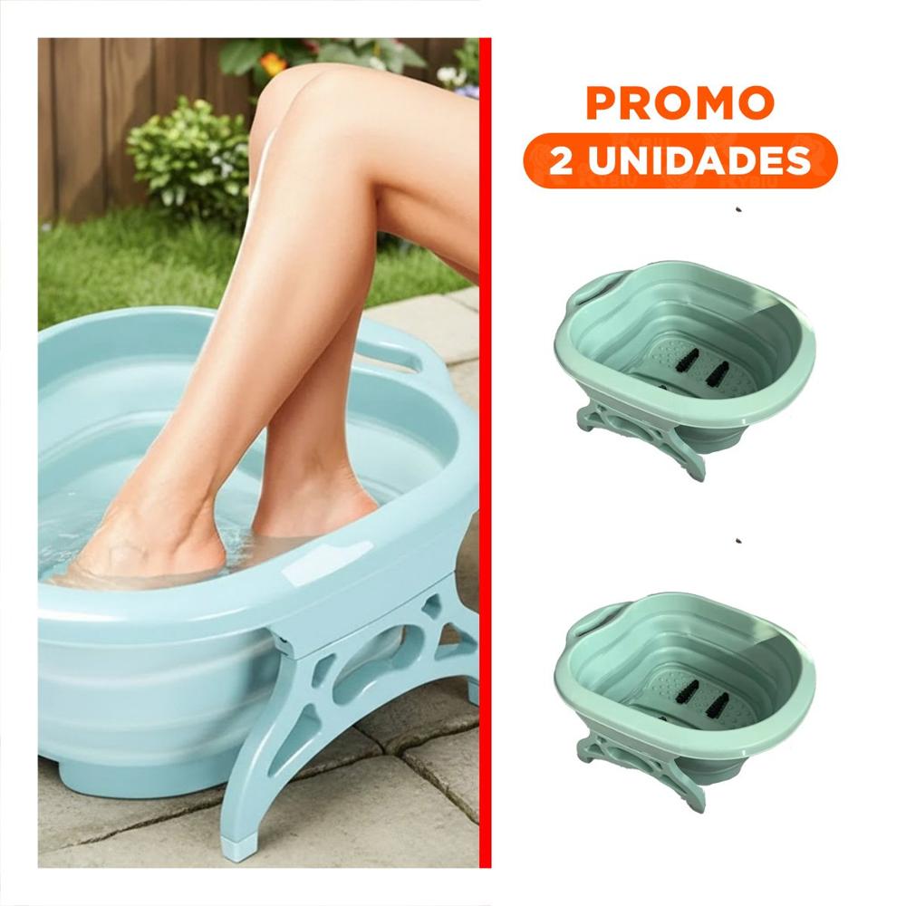 Pack2 Lavadero Portatil con Masajeador de Pies Celeste para Todo Tipo de Pie Y Regalo Sticker