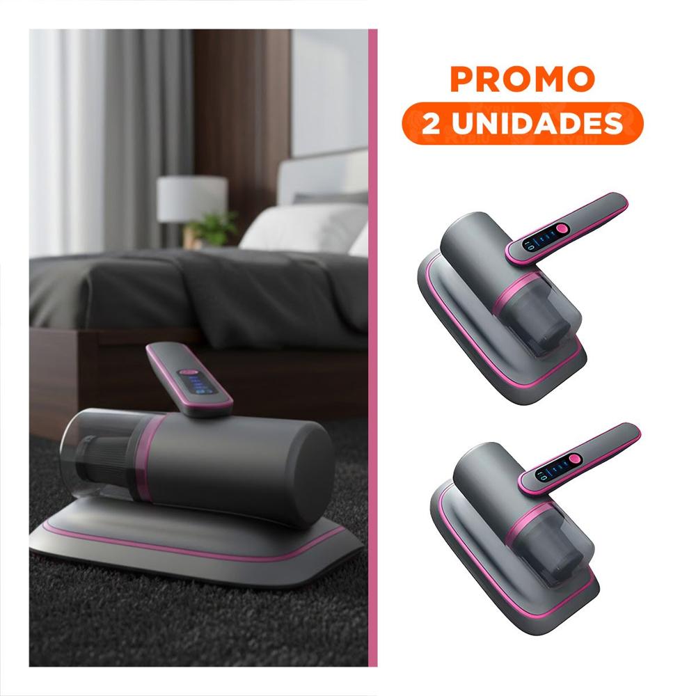 Pack2 Limpiador Domestico para Acaros Color Plomo y Fucsia para Dormitorios Y Regalo Sticker