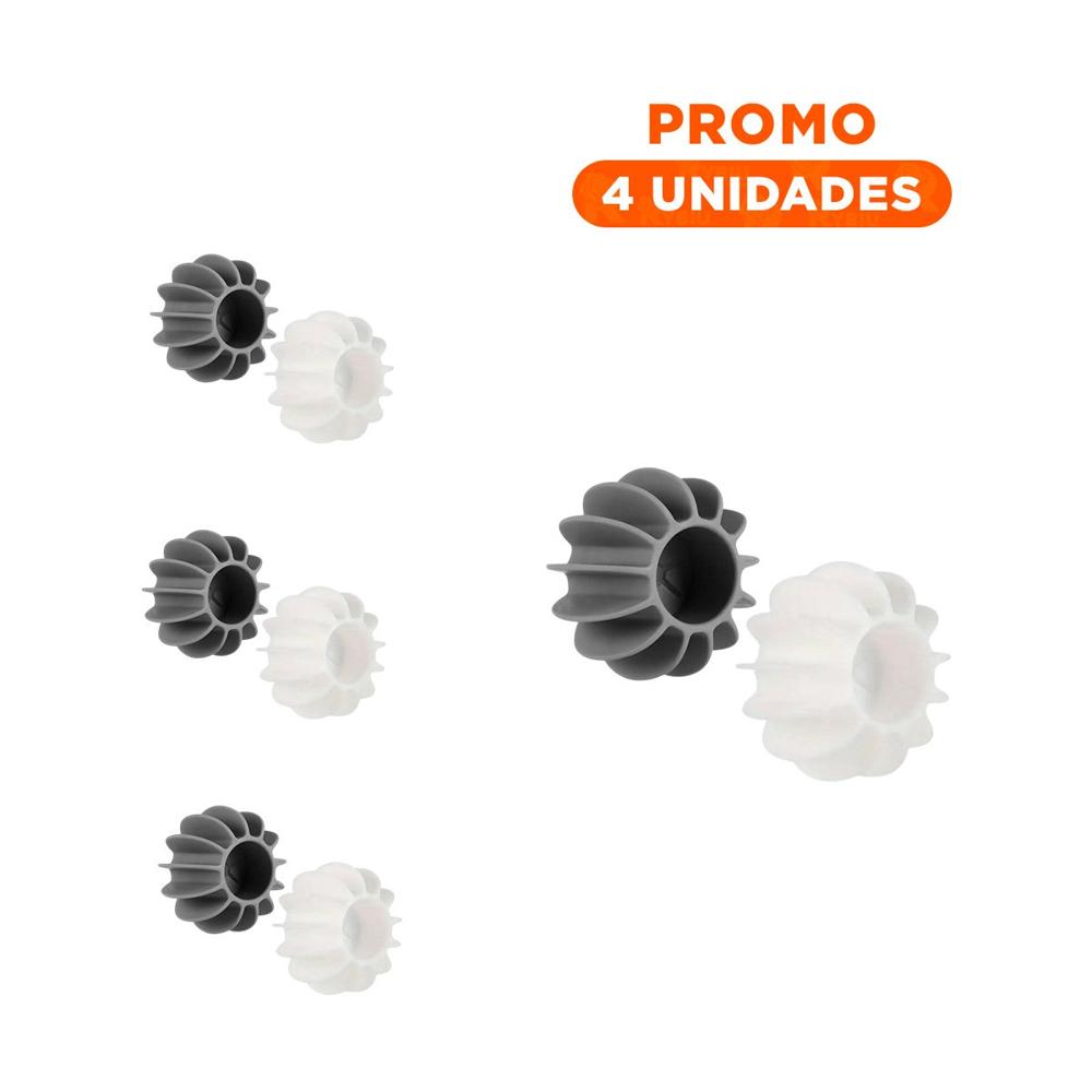 Pack4 Bolas Deserredante De Ropa 6 Pzs Blanco Y Plomo Para Cuidar Tu Ropa Diaria