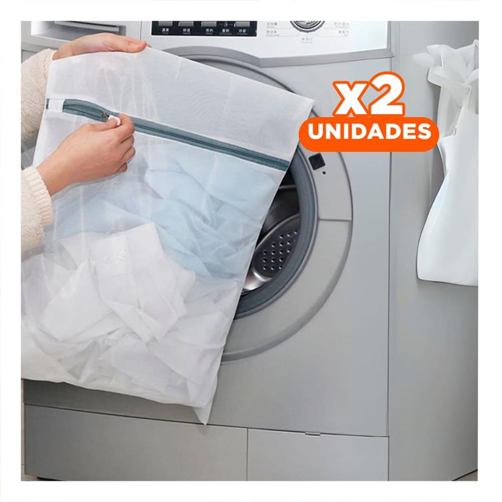 Pack2 Deposito Organizador 3 Bolsas de Malla para Lavar Ropa Rectangular Blanco Y Papel Regalo