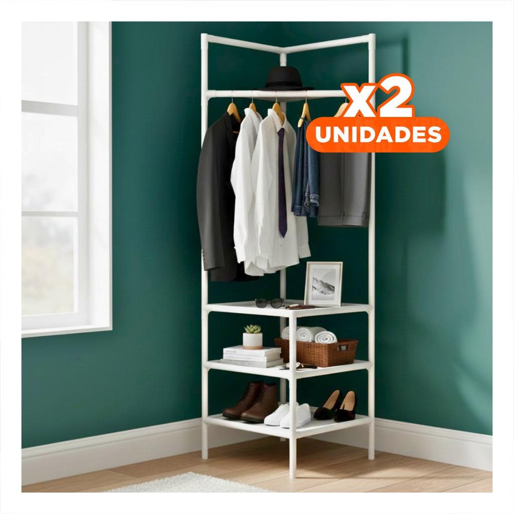 Pack2 Estructura Organizadora con Perchera y Soporte para Zapatos de Uso Diario