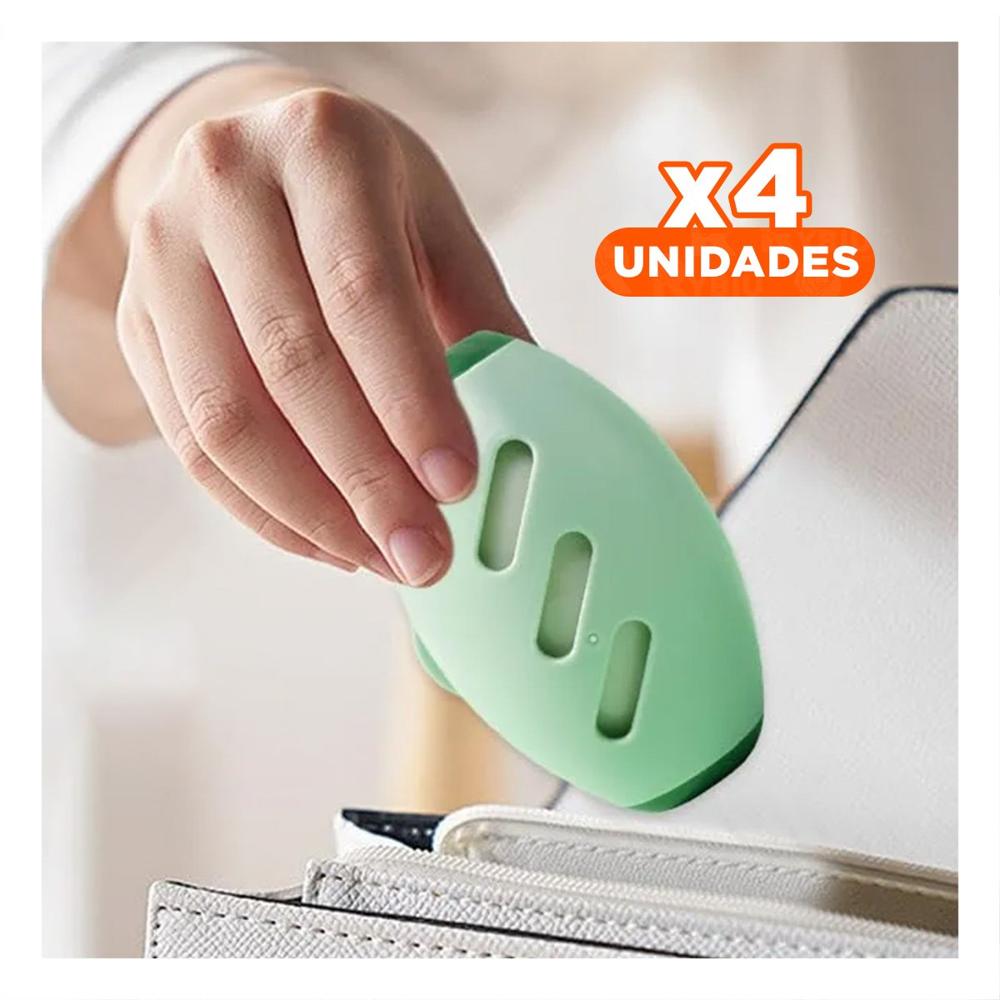 Pack4 Rodillo Quita Pelusa Reutilizable Verde De Alta Durabilidad Y Regalo Sticker
