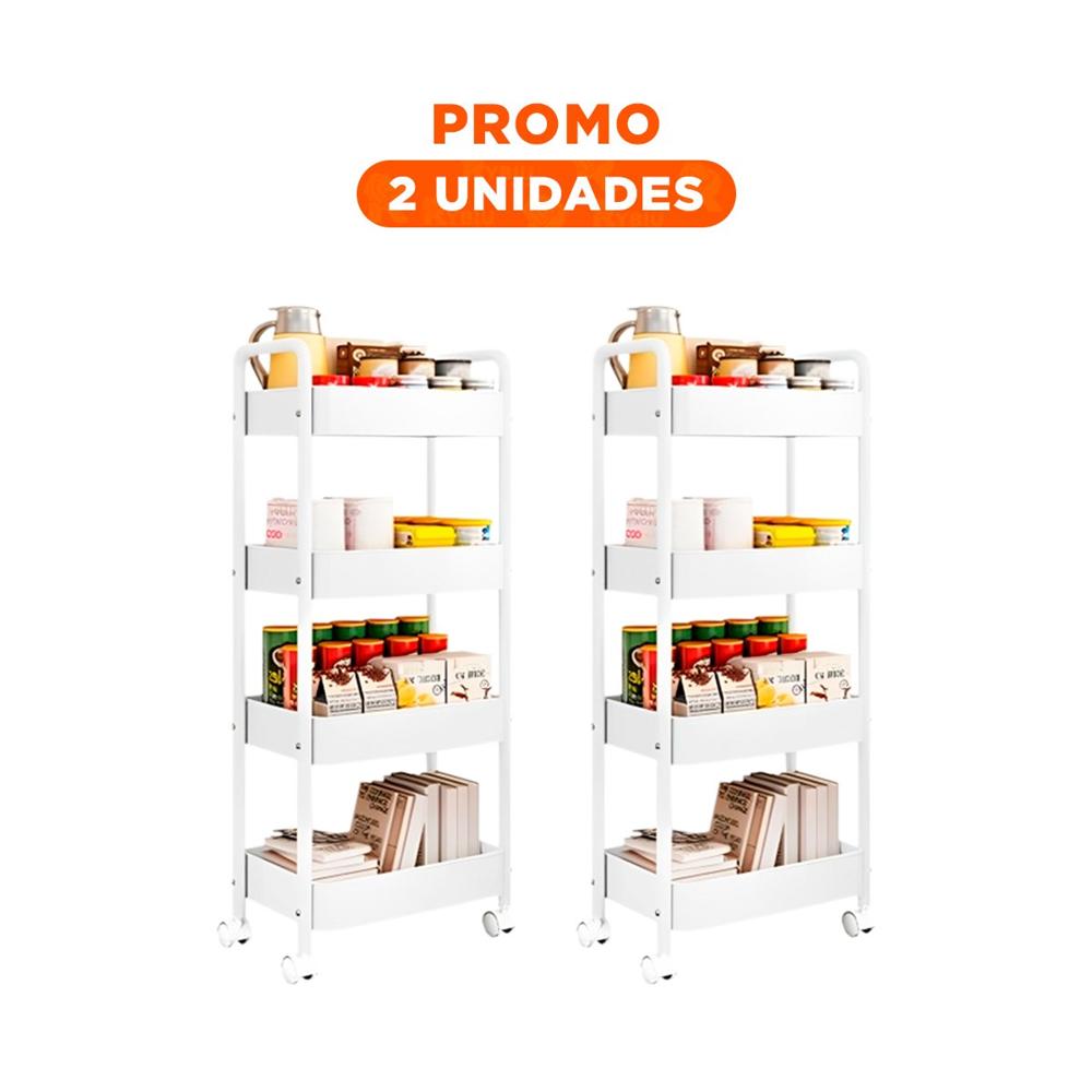 Pack2 Soporte Blanco de Metal con 4 Niveles Moviles y Asas para el Hogar Y Regalo Sticker