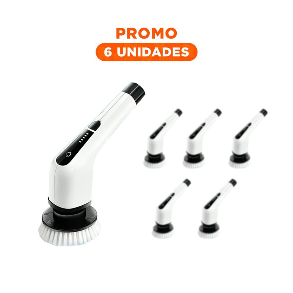 Pack6 Implemento de Limpieza Electrico Blanco 7 en 1 para Casa Moderna Y Regalo Sticker