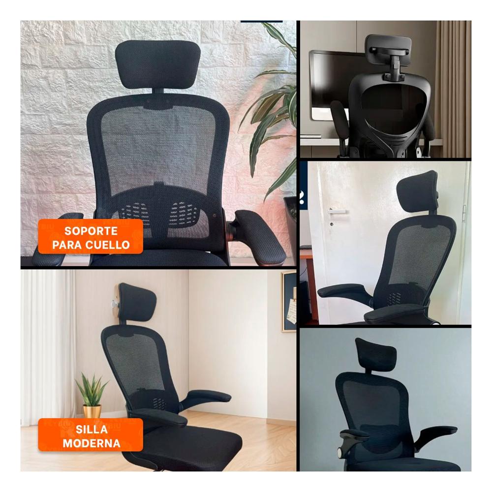 Silla de Trabajo para Oficina y Estudio con Uso Diario Constante Negro Y Ligas Regalo