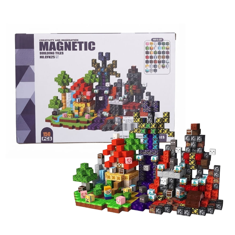 Juguete Set de Bloques de Construcción Magnéticos 150 Pcs