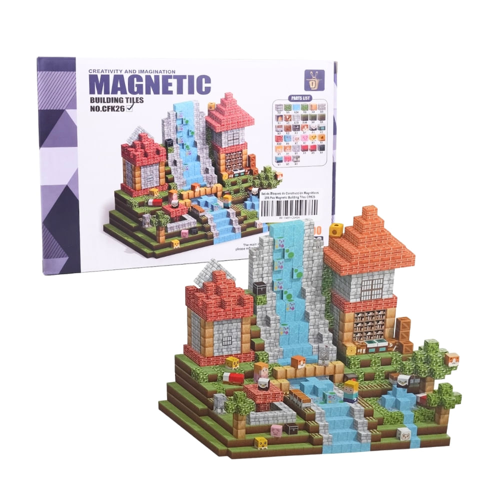 Juguete Set de Bloques de Construcción Magnéticos 200 Pcs
