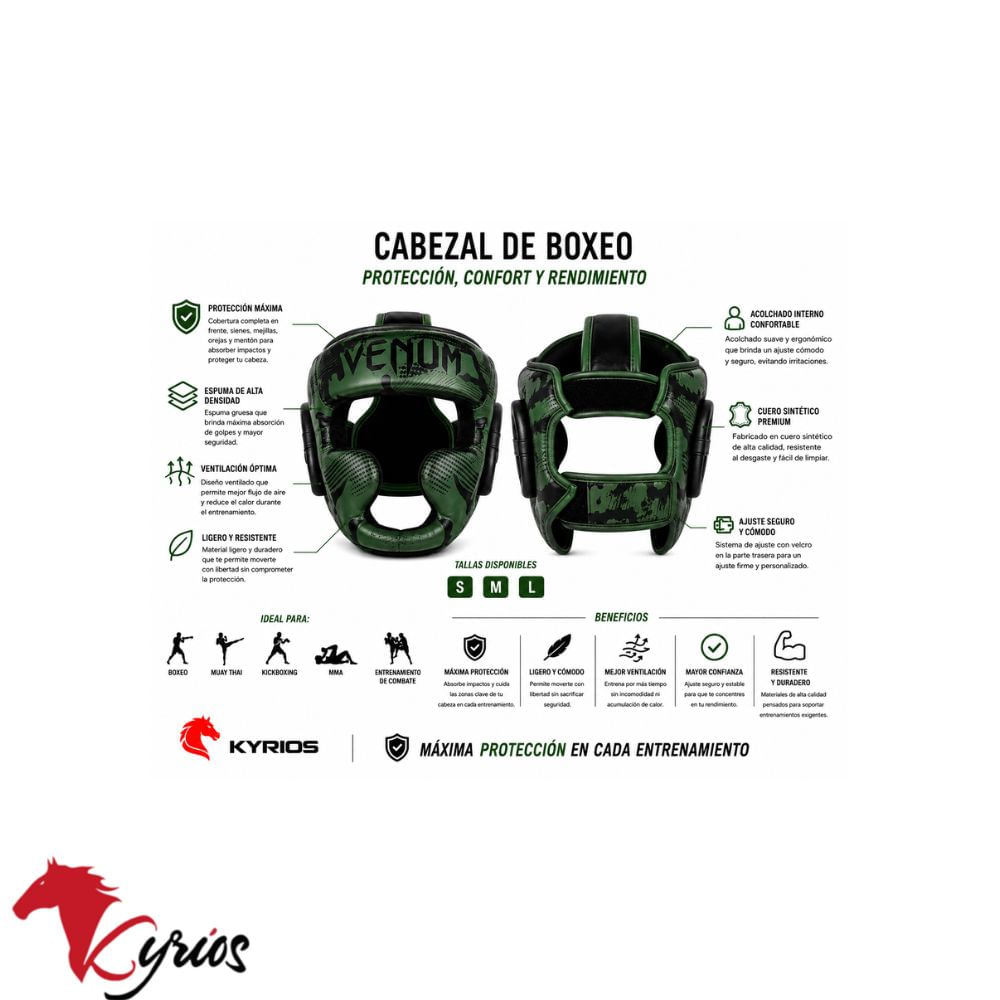 Cabezal de Boxeo Venum Verde camuflado