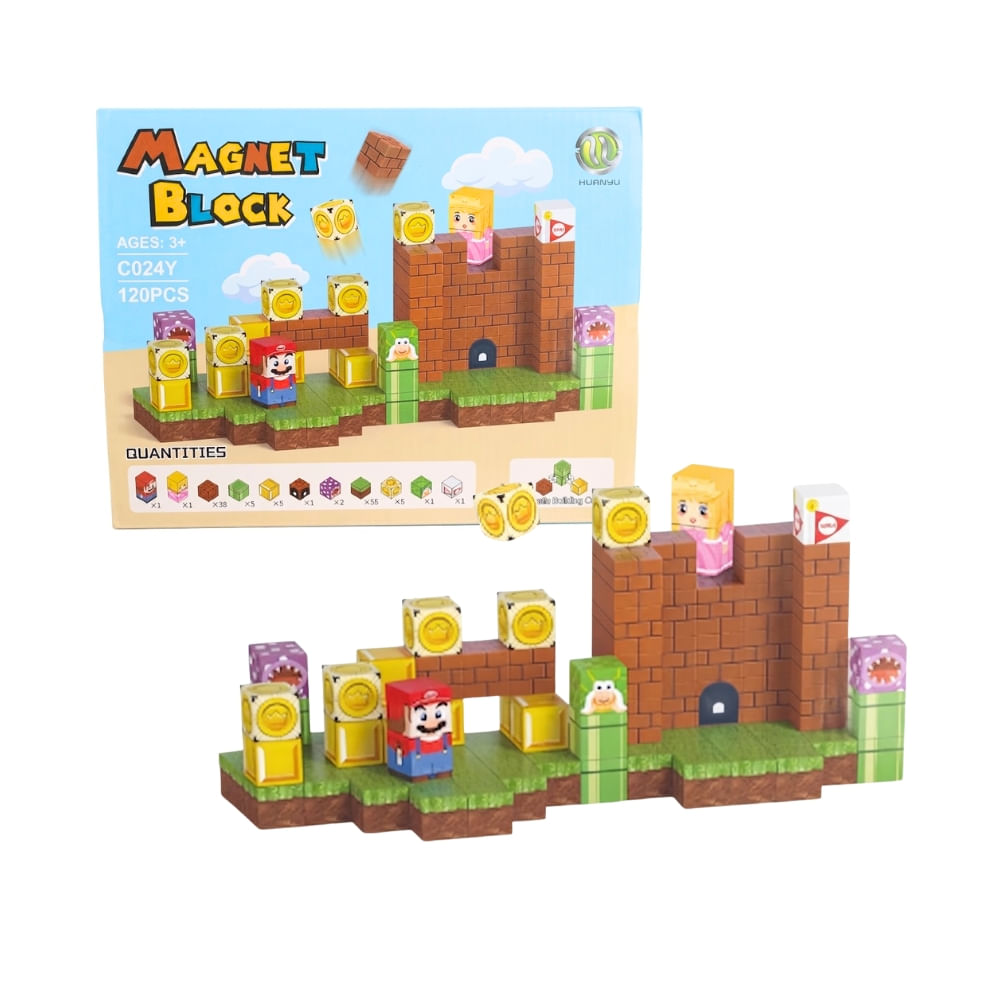 Juguete Set de Bloques de Magnet Block Mario 108 Pcs