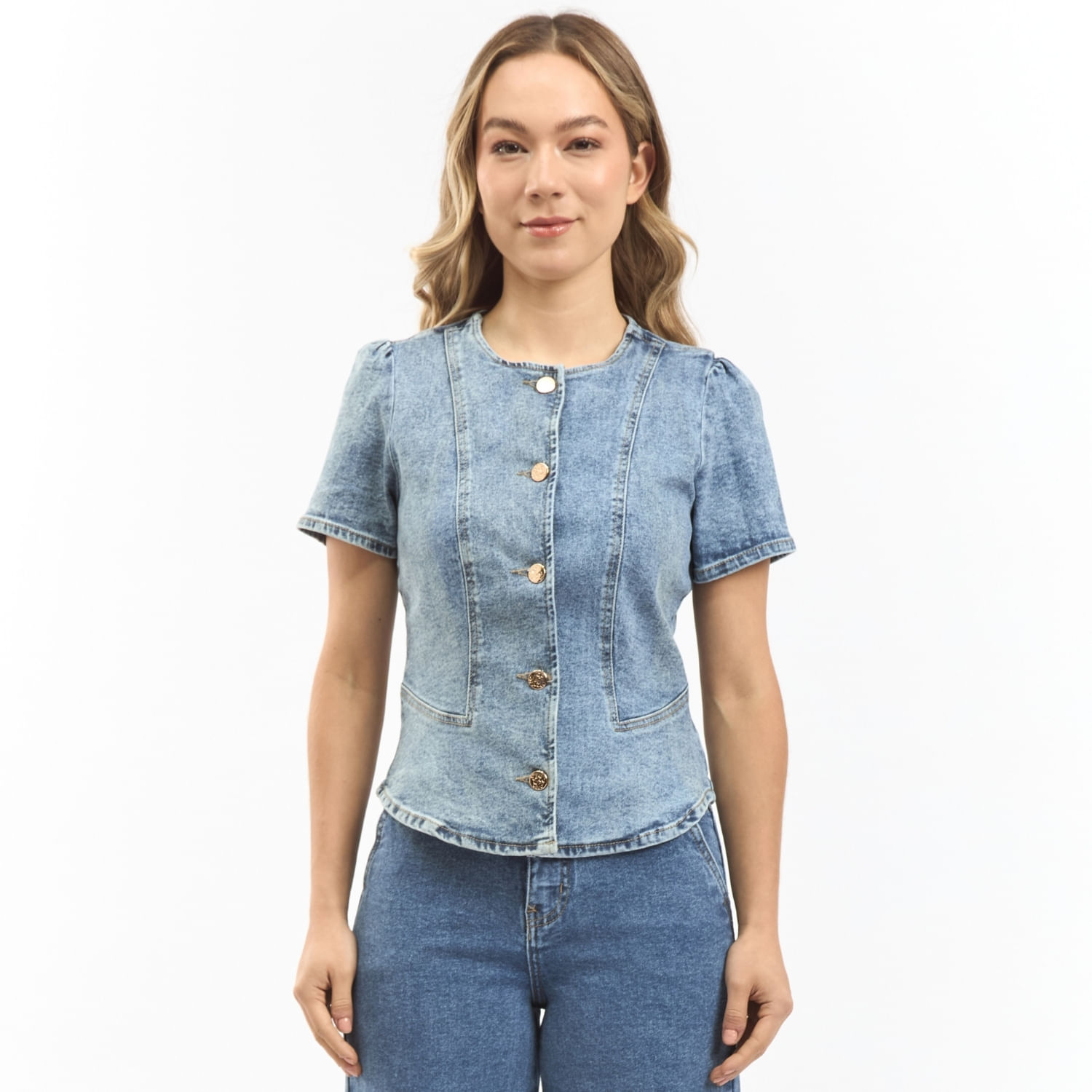 Blusa Mujer Tayra Parada 111 Manga Corta Celeste Bebé M