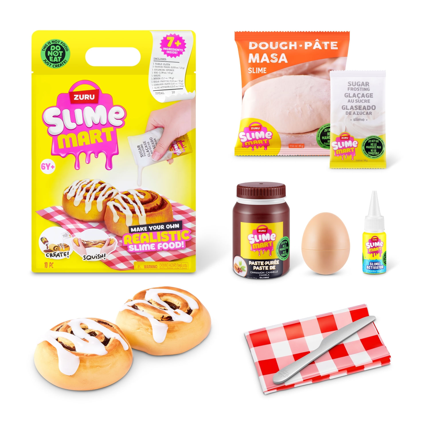 Set De Alimentos De Juguete Cinnamon Roll Slime Mart