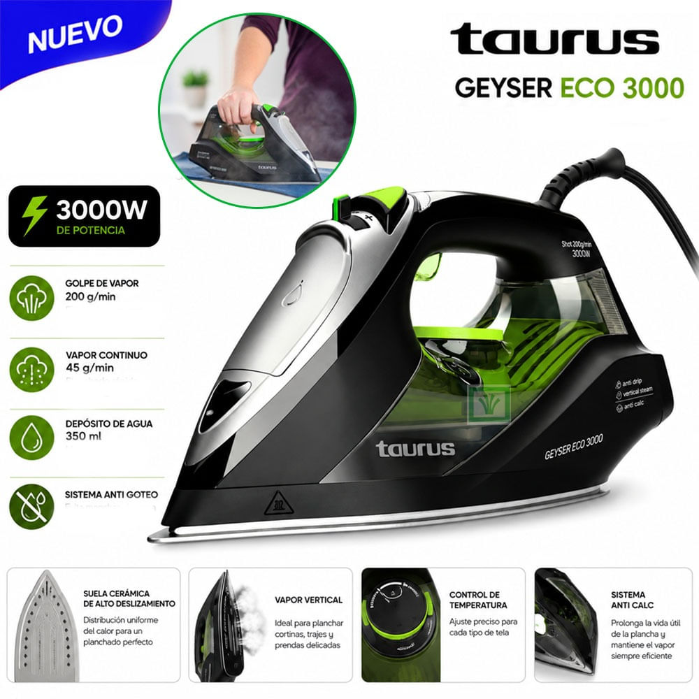 Plancha a Vapor Taurus Geyser eco 3000
