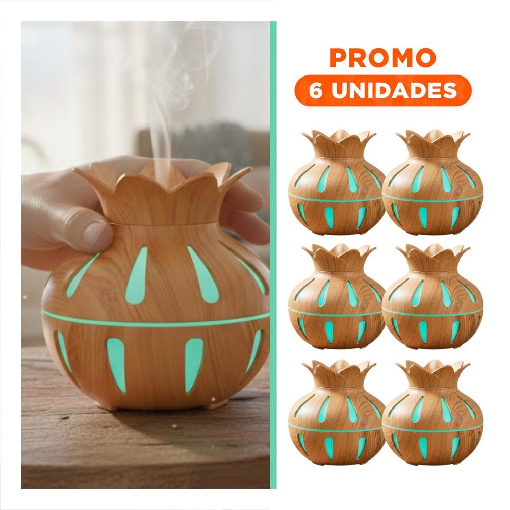 Pack6 Aparato Portatil para Ambientes Cerrados 12x11cm Color Madera Claro Y Regalo Sticker