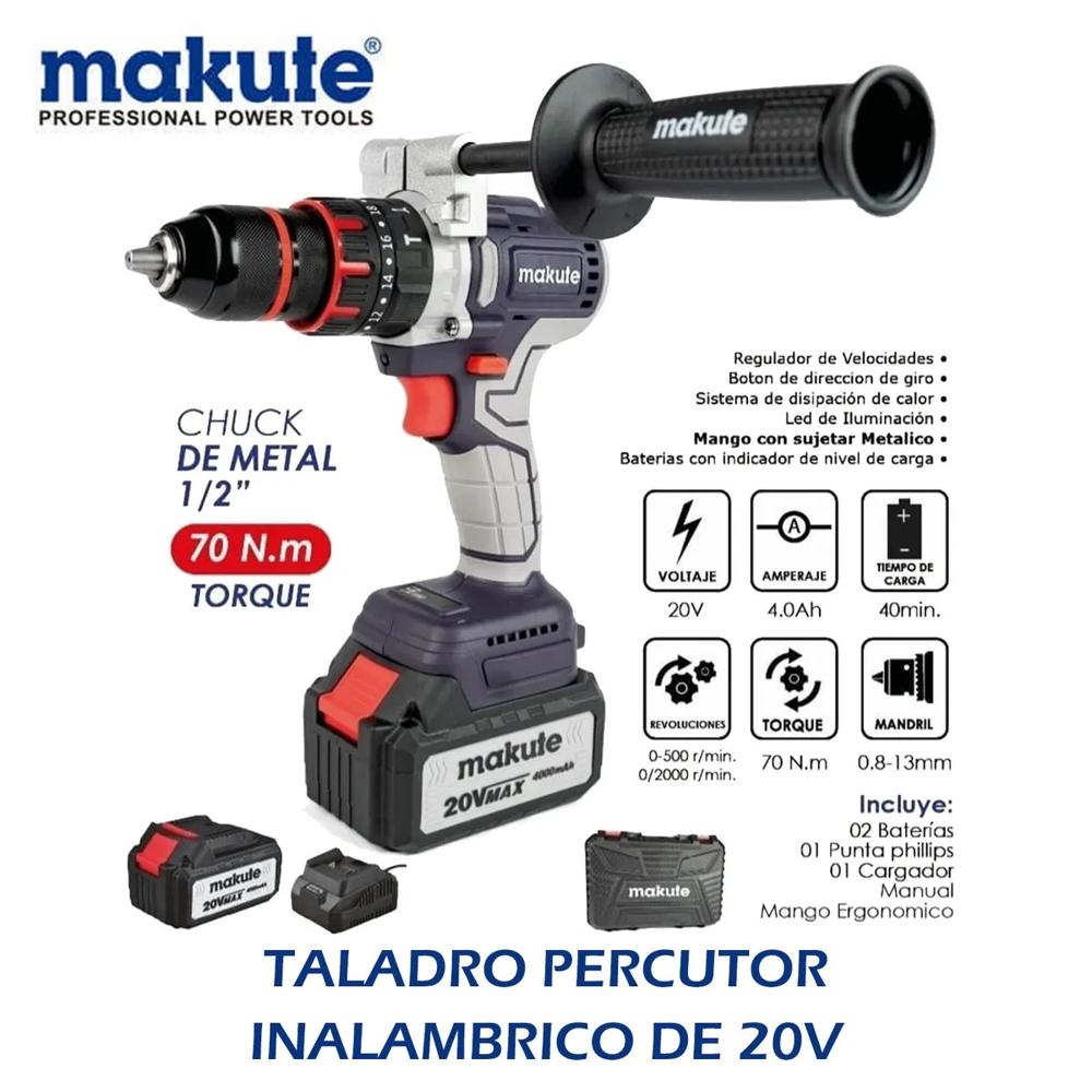 TALADRO PERCUTOR INALAMBRICO DE 20V  4.0 AH