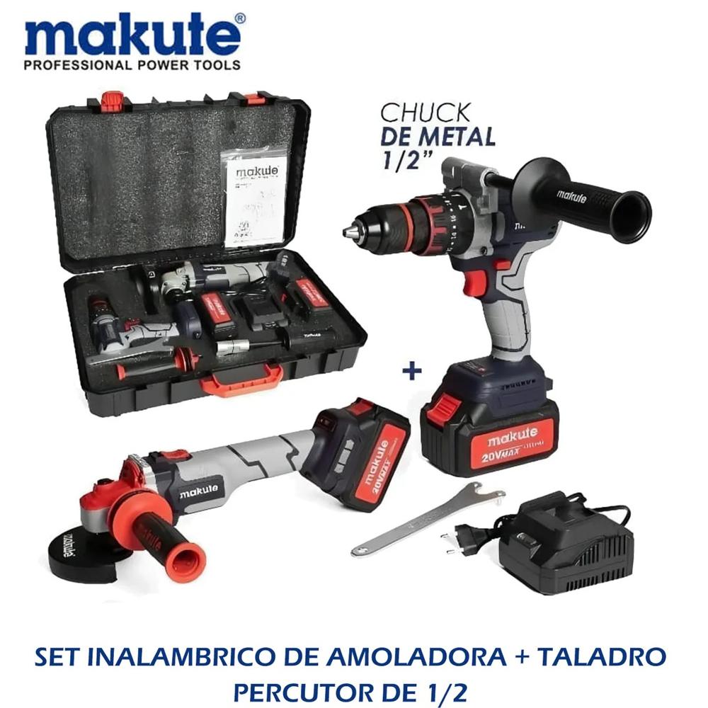 COMBO AMOLADORA INALAMBRICA DE 20V  Y TALADRO PERCUTOR INALAMBRICO DE 20V