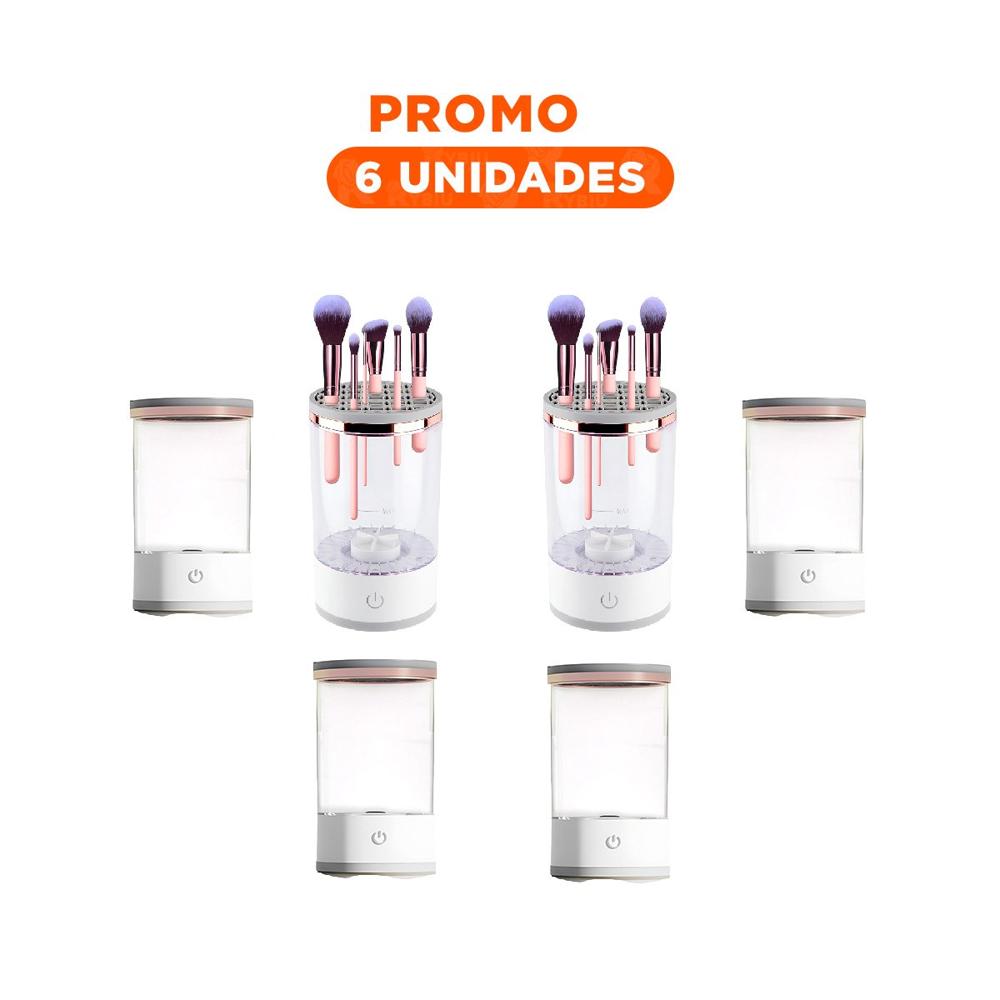 Pack6 Opcion Electrica de Brochas y Pinceles Blanco para Tocador Y Regalo Sticker