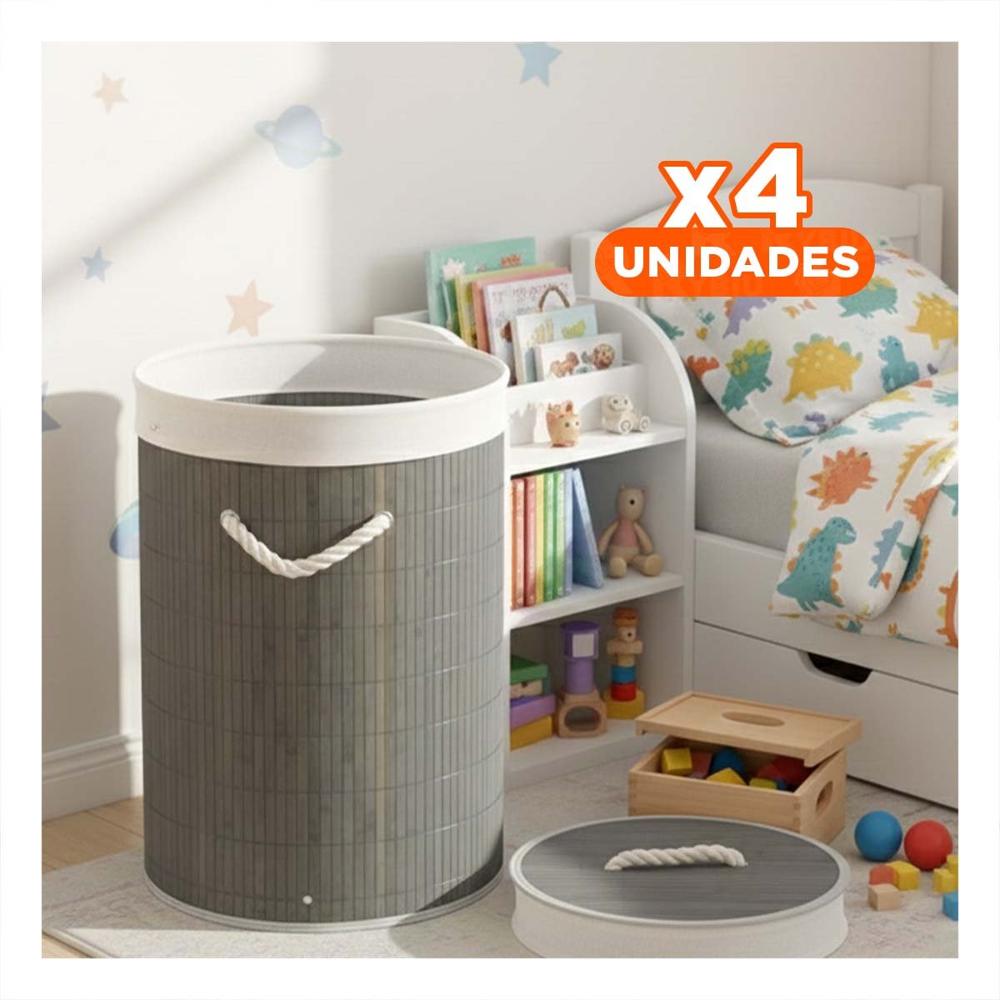 Pack4 Recurso Plegable Circular con tapa para Guardado en Casa Y Papel Regalo