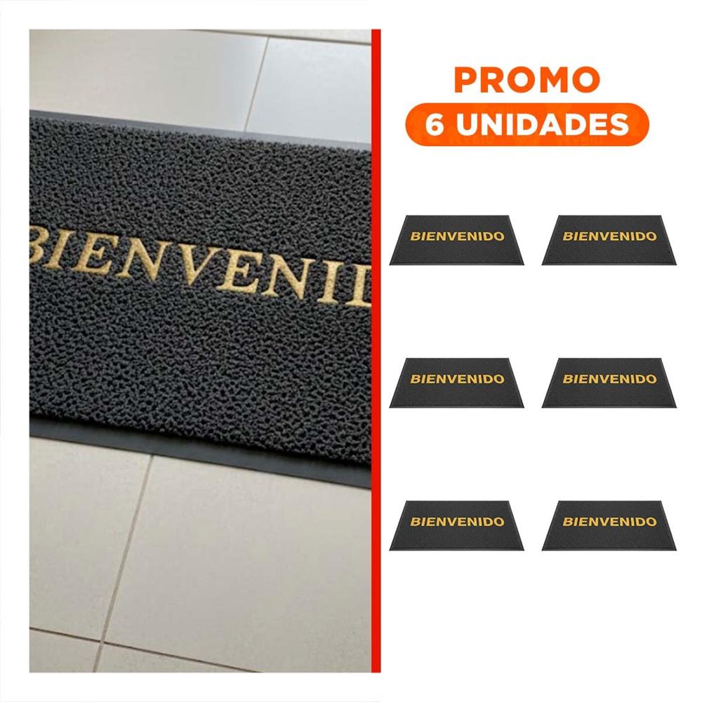Pack6 Estera Rectangular Bienvenido Plomo para Decorar Entrada y Cocina Y Regalo Sticker