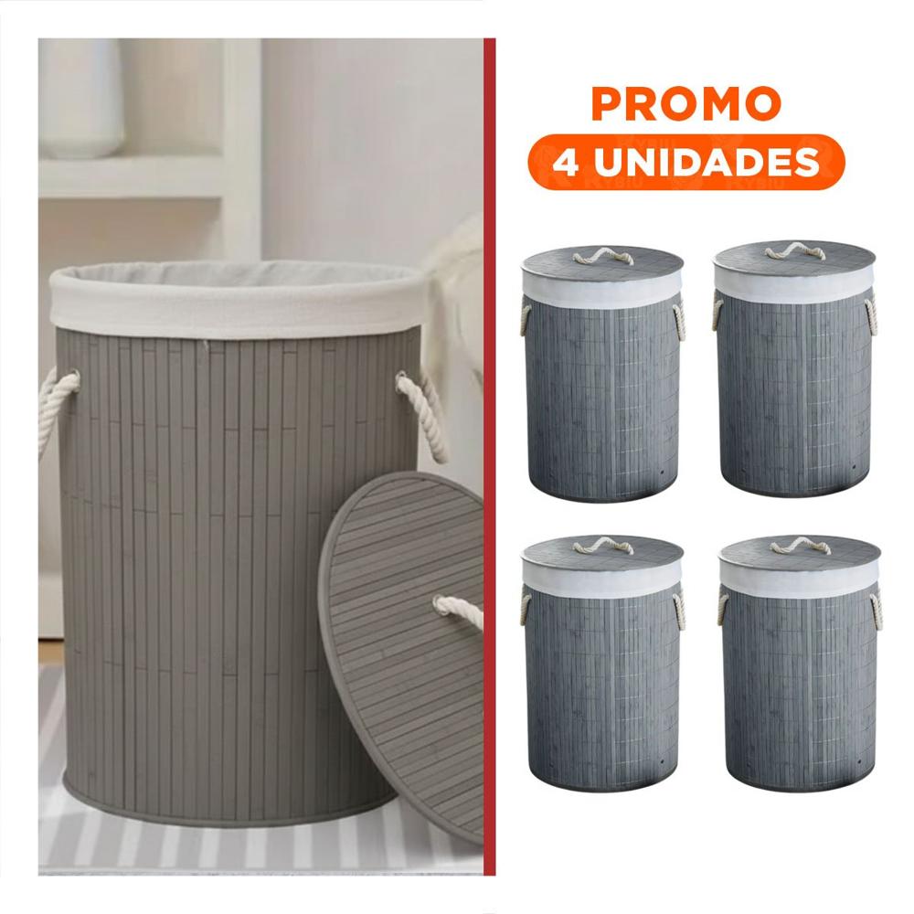 Pack4 Solucion Plegable Circular con tapa para Espacios de Hogar