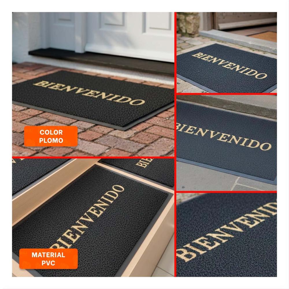 Estera Rectangular Bienvenido Plomo para Entrada y Pasillo Hogar Y Ligas Regalo
