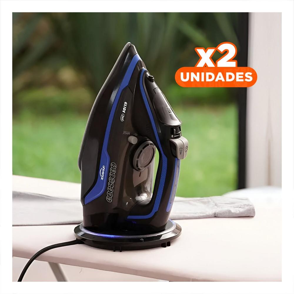 Pack2 Equipo de Vapor Electrica Negro y Azul Uso Hogar Cuidado Ropa Diario