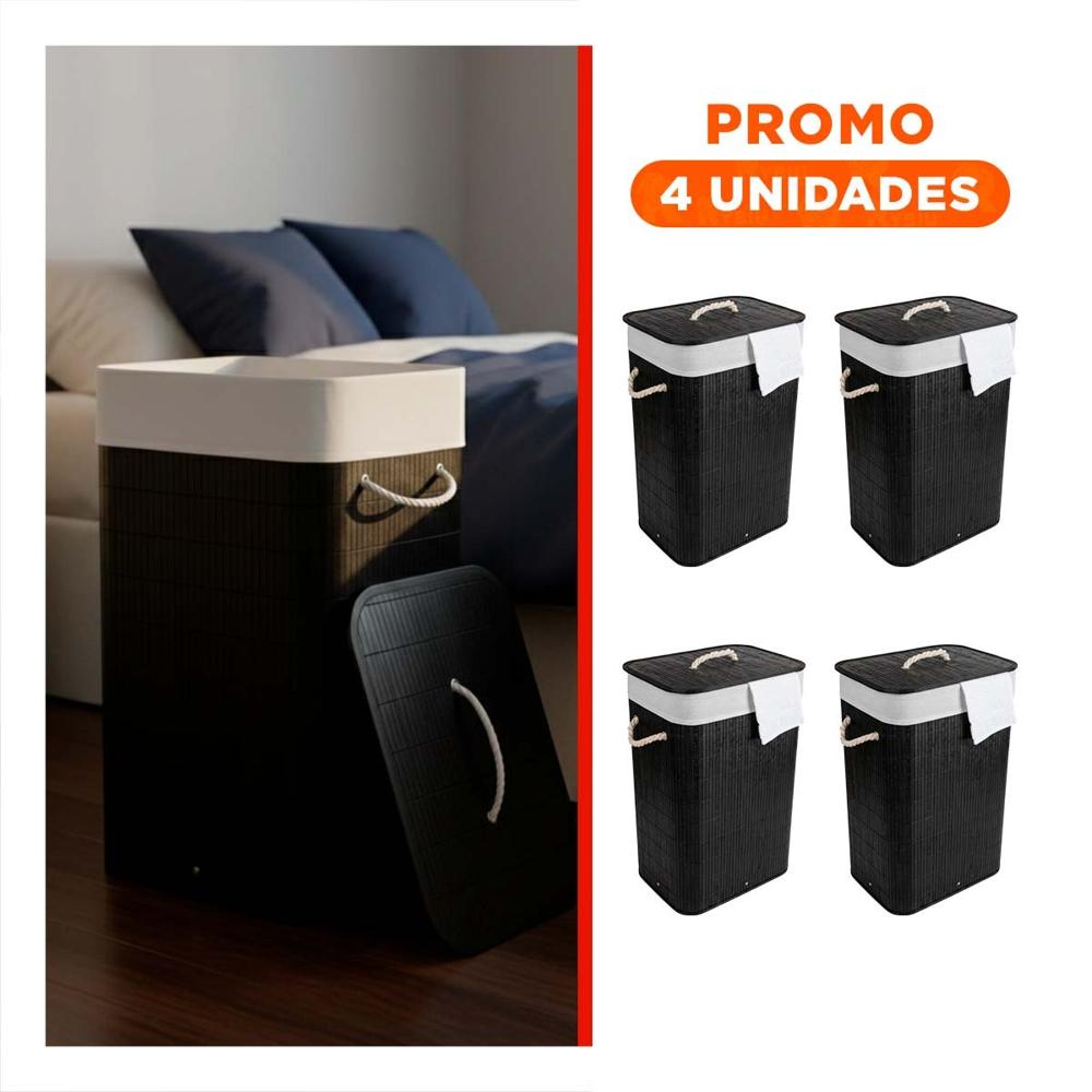 Pack4 Solucion Plegable Rectangular con tapa para Espacios de Hogar