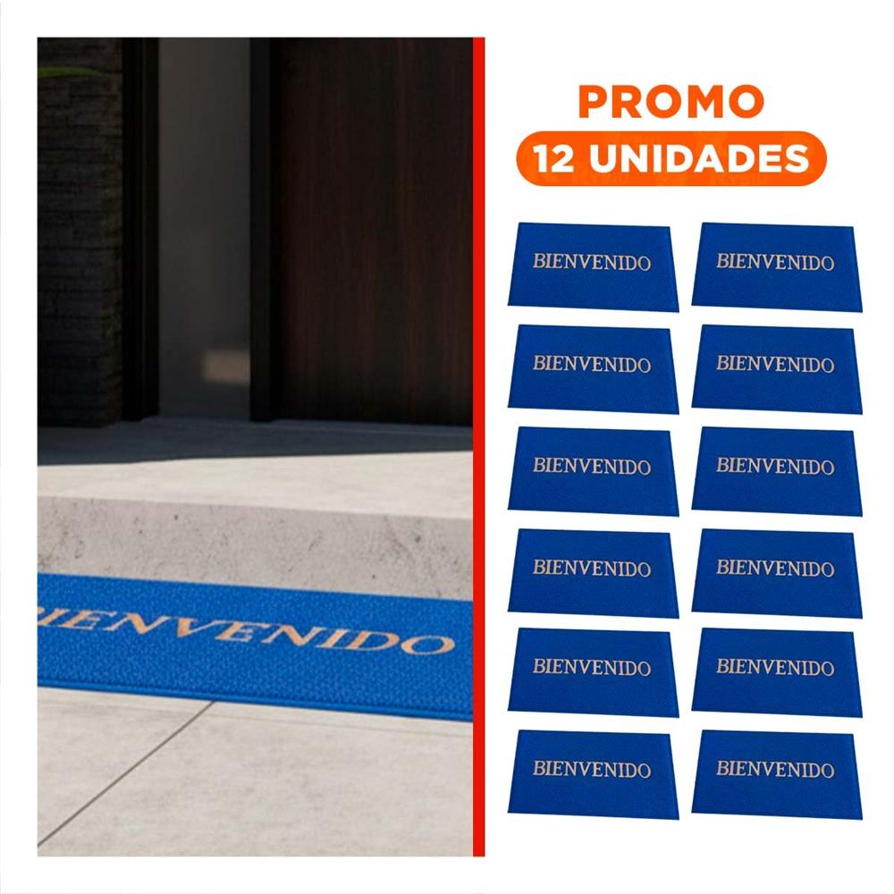 Pack12 Estera Rectangular Bienvenido Negro Moderna y Atractiva para Entrada Principal