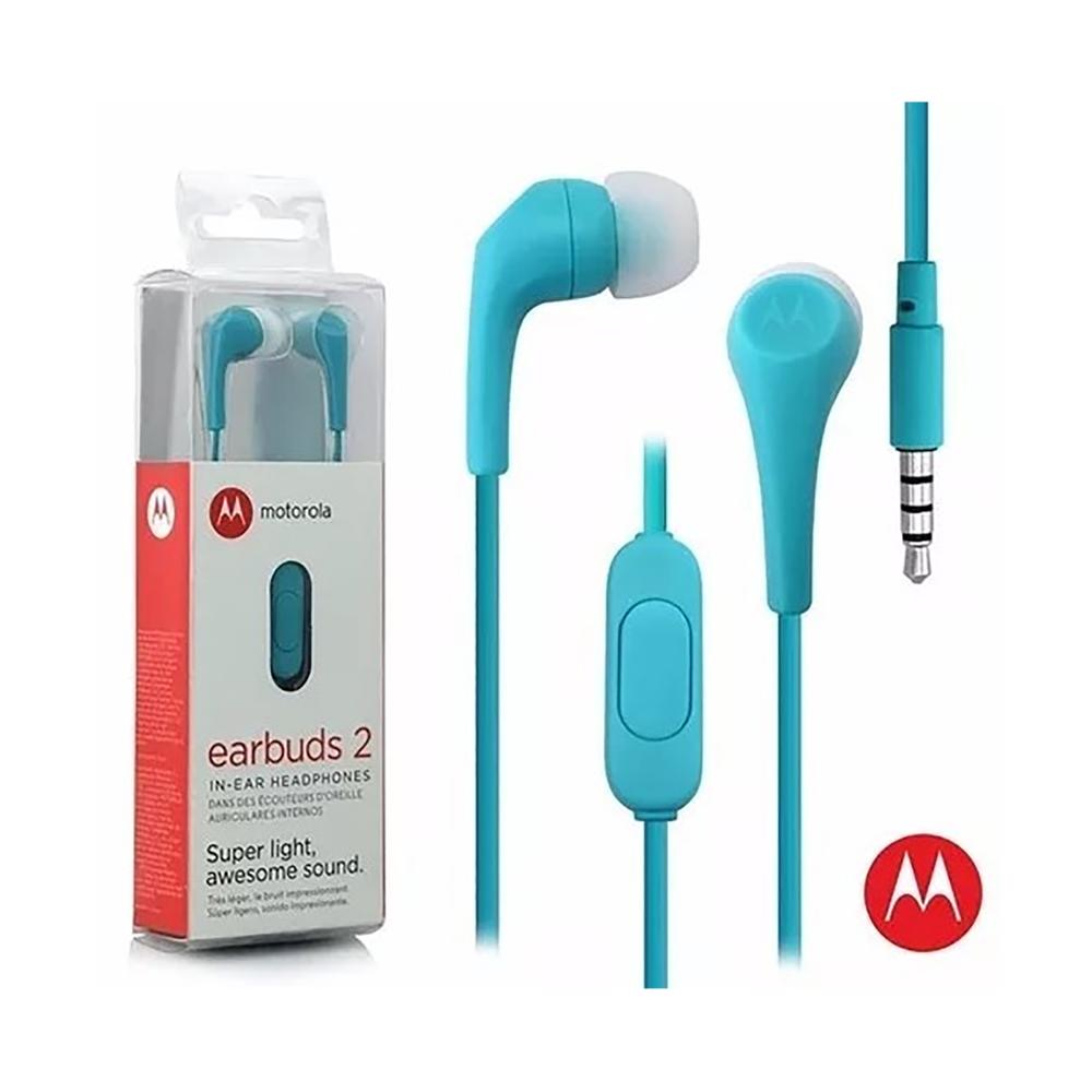 Audífonos Motorola Earbuds 2 con Micrófono Jack 3.5 mm Turquesa