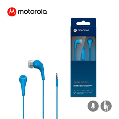 Audífonos Motorola Earbuds 2-S In Ear con Micrófono Jack 3.5 mm Azul