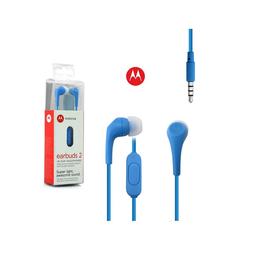 Audífonos Motorola Earbuds 2 con Micrófono Jack 3.5 mm Azul