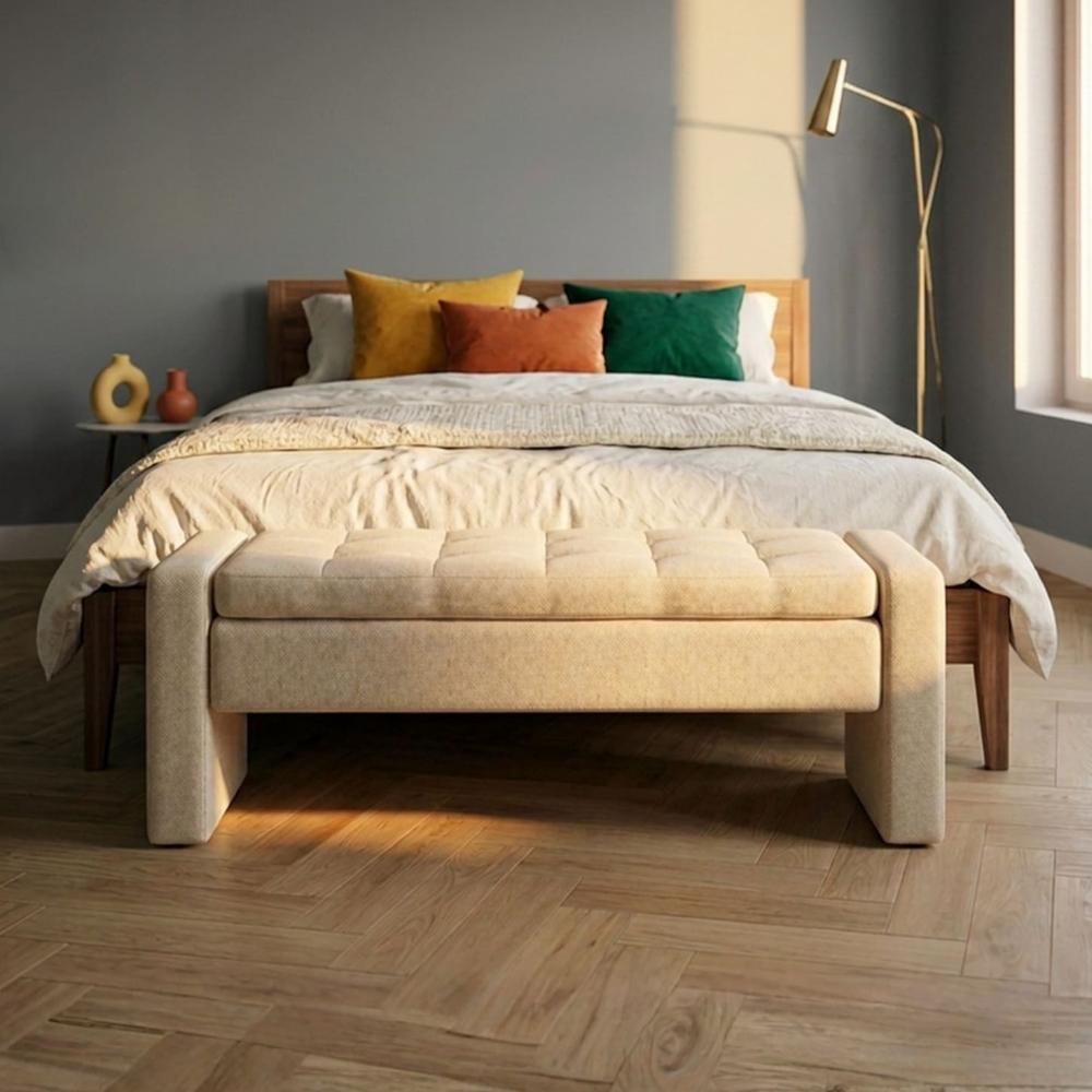 Banqueta King Aurelia Beige Coricha Home