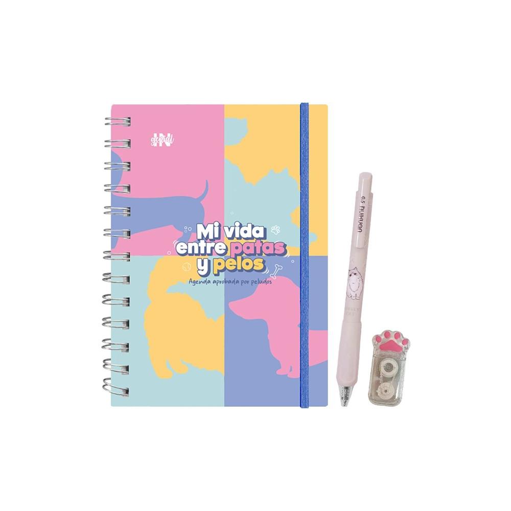Pack Bigotes - agenda para dueños de mascotas. lapicero y corrector