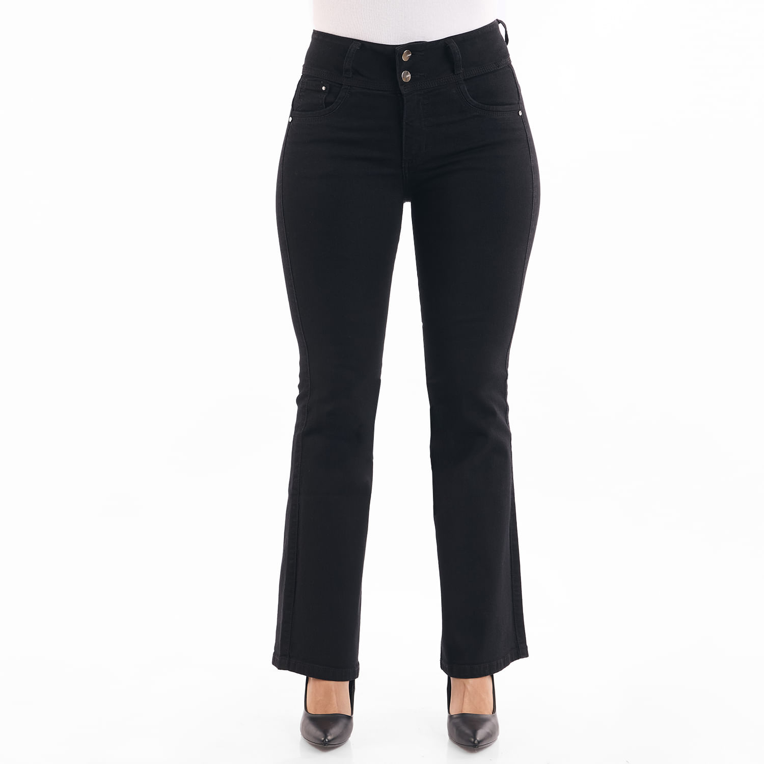 Jean Mujer Doraliza Metal Flare Negro 32