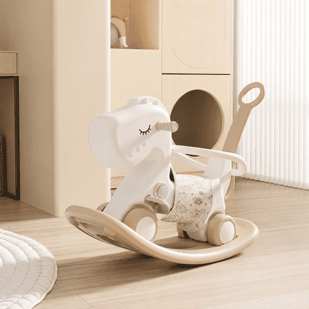 Correpasillos Balancin Multifuncional 3 En 1 Pony Blanco Beige