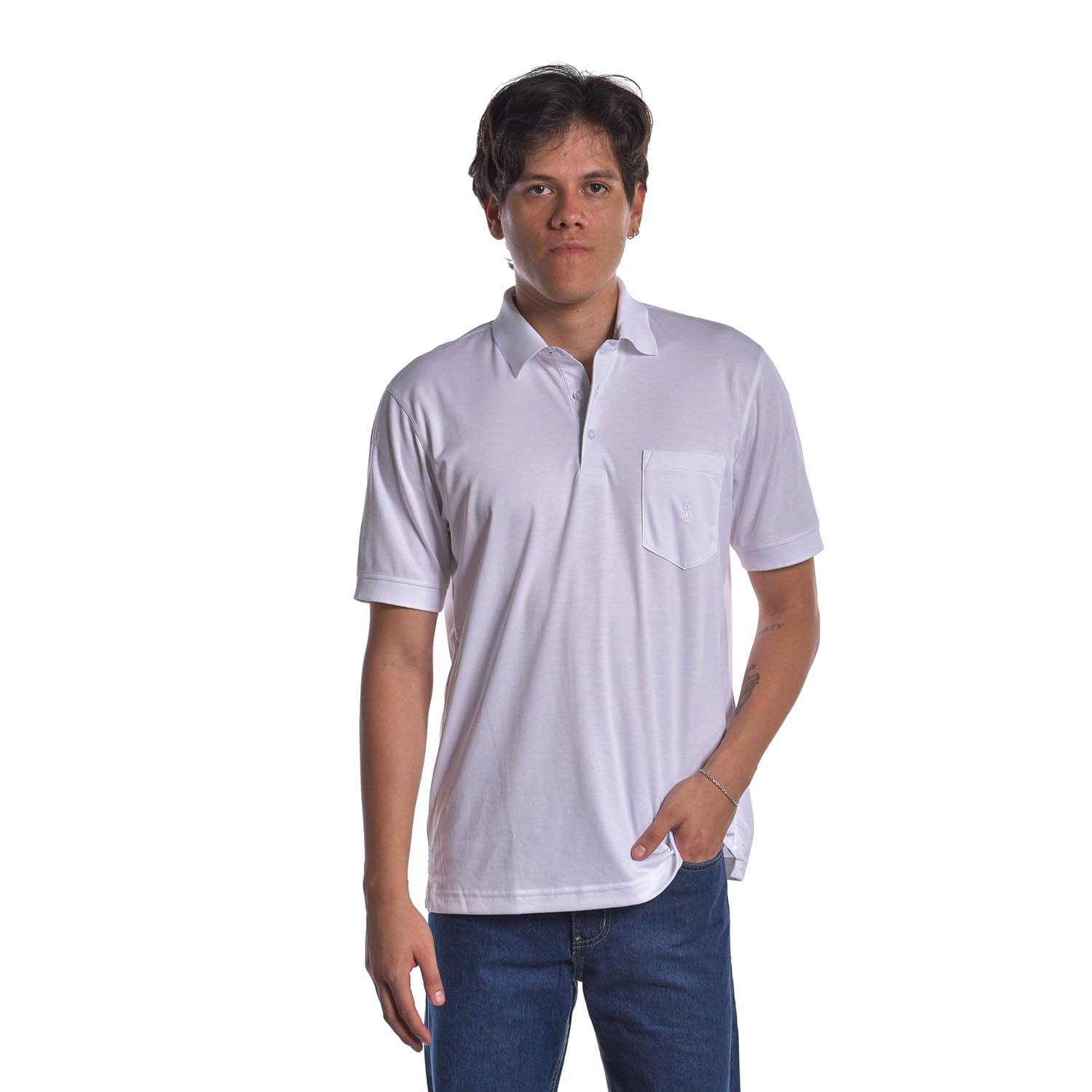 Polo Hombre Ritzy Of Italy Oxf45 Blanco Talla L