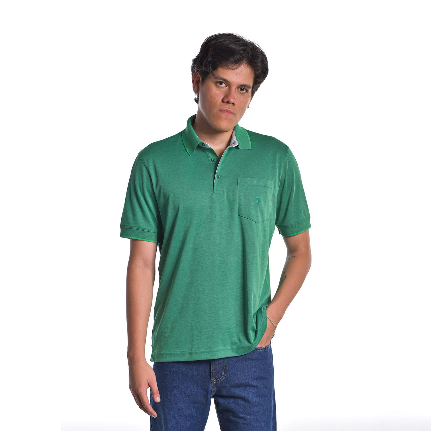 Polo Hombre Ritzy Of Italy Oxf45 Verde Talla M