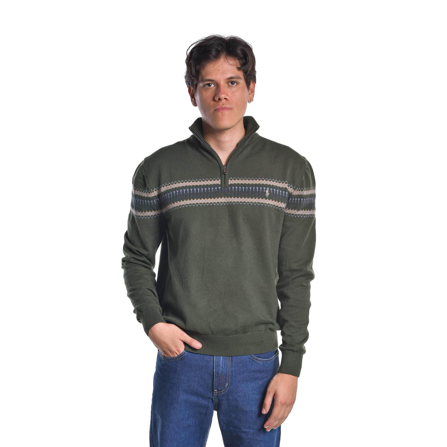 Chompa Hombre Ritzy Of Italy Jac23 Verde Militar Talla L