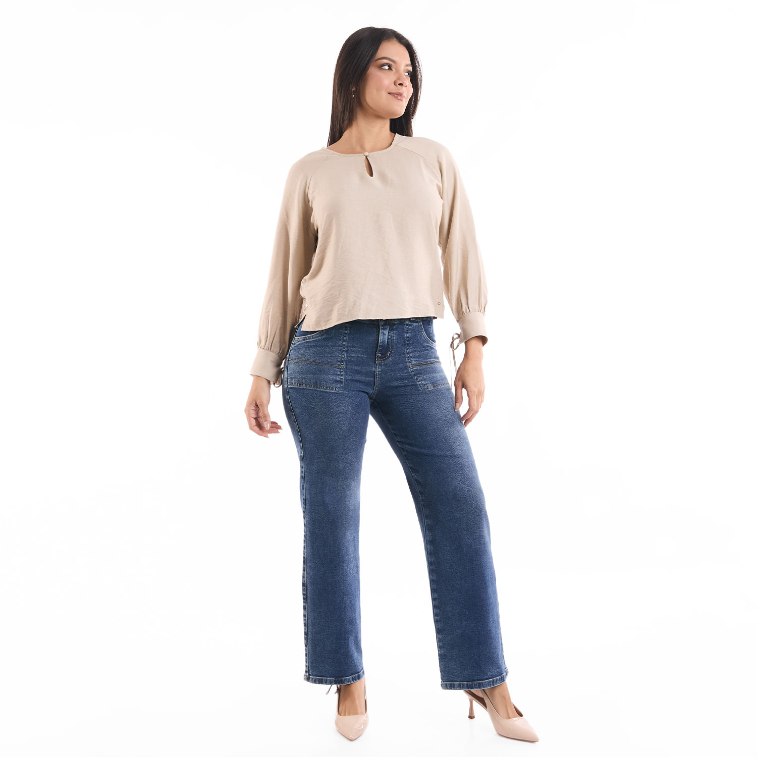 Jean Mujer Kerry Metal Straight Azul 32