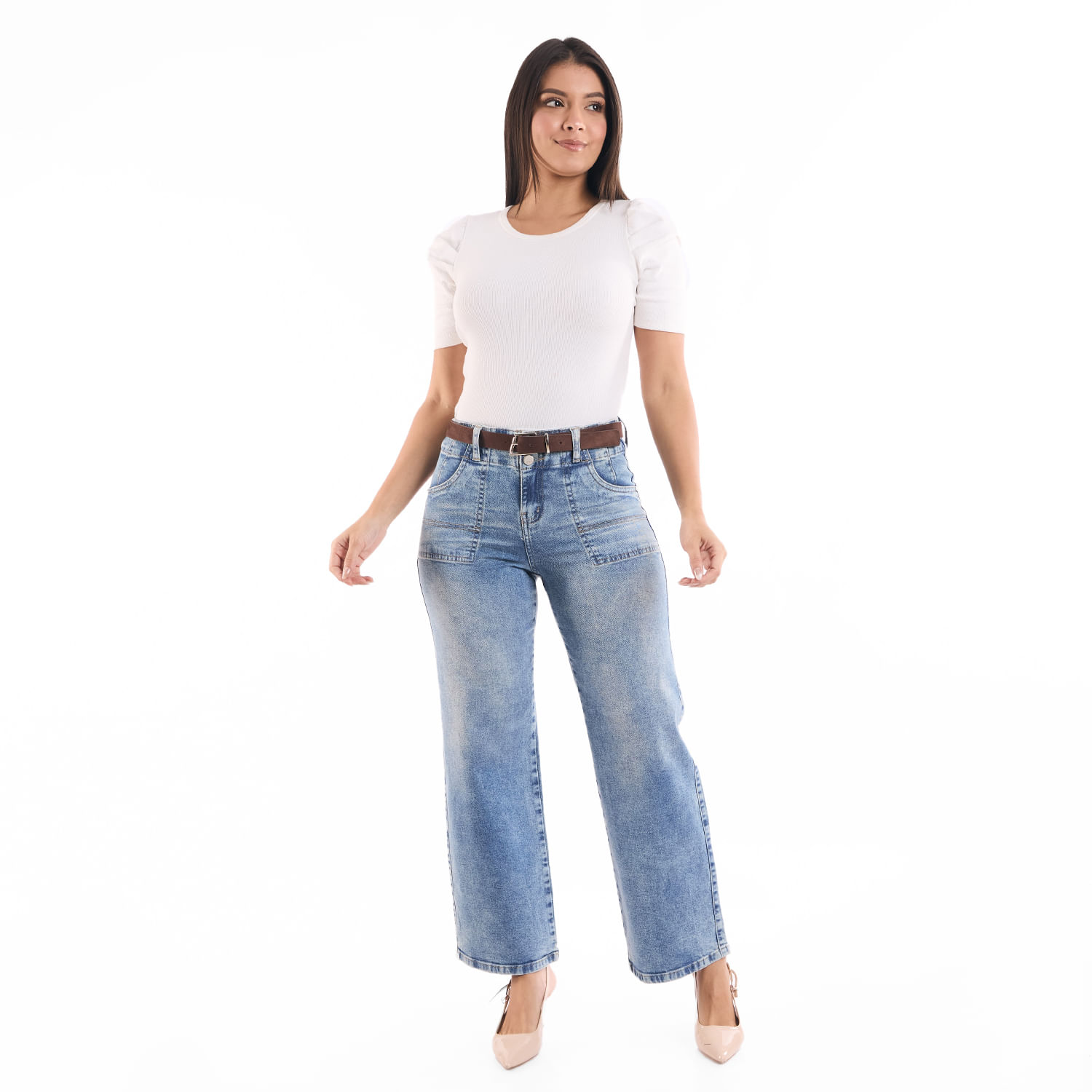 Jean Mujer Kerry Metal Straight Celeste Bebé 32