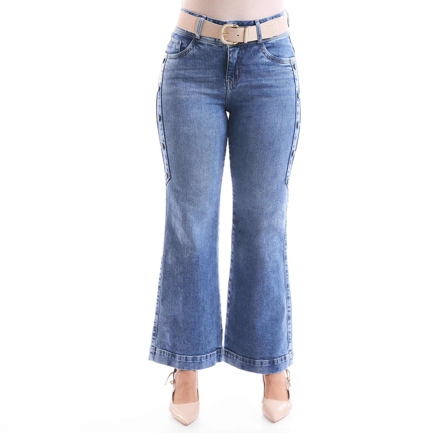 Jean Mujer Matilde I Metal Wide Leg Celeste Cielo 30
