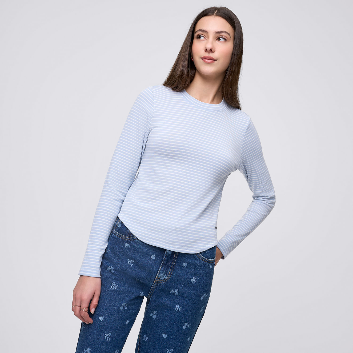 Polo Mujer Maya 1 Amc Manga Larga Celeste S