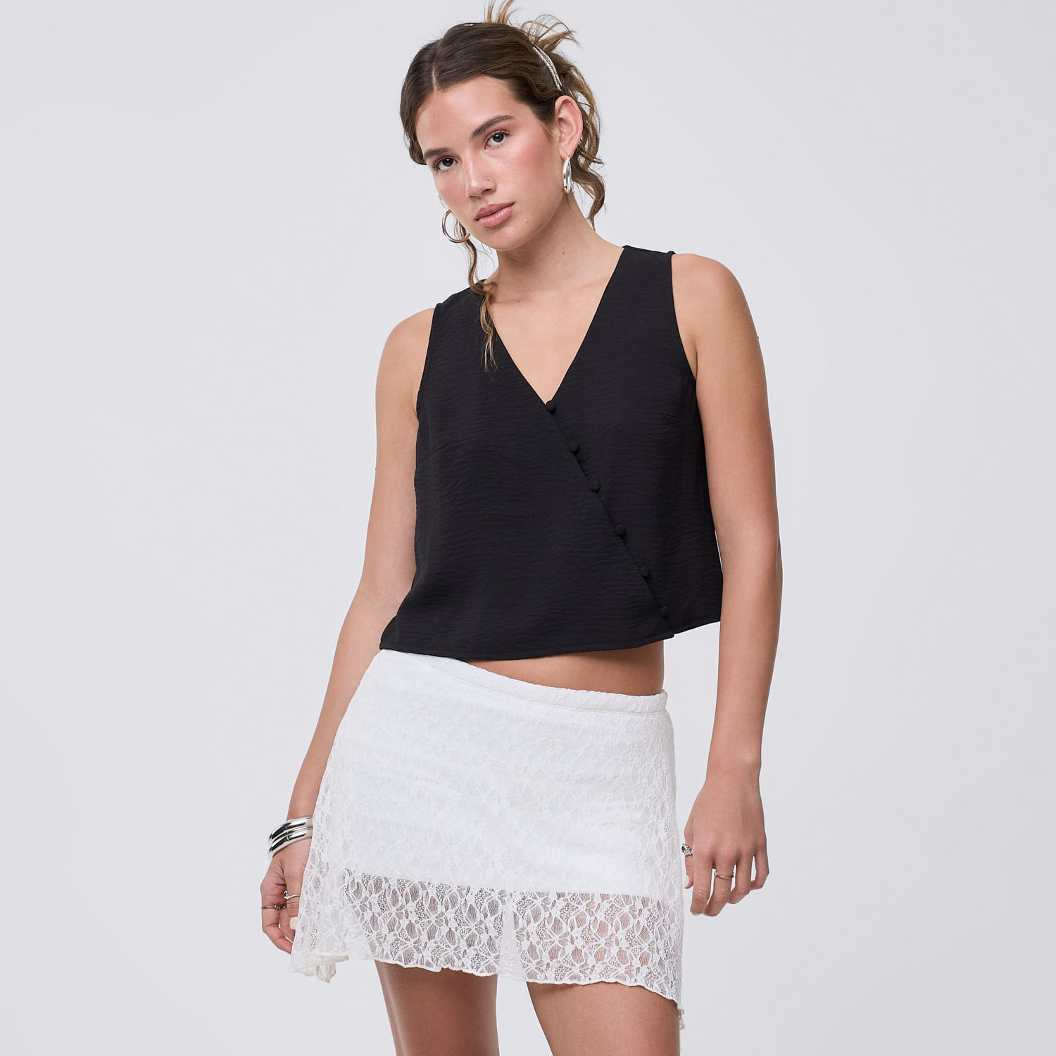 Blusa Mujer Diagonal Hypnotic Negro M