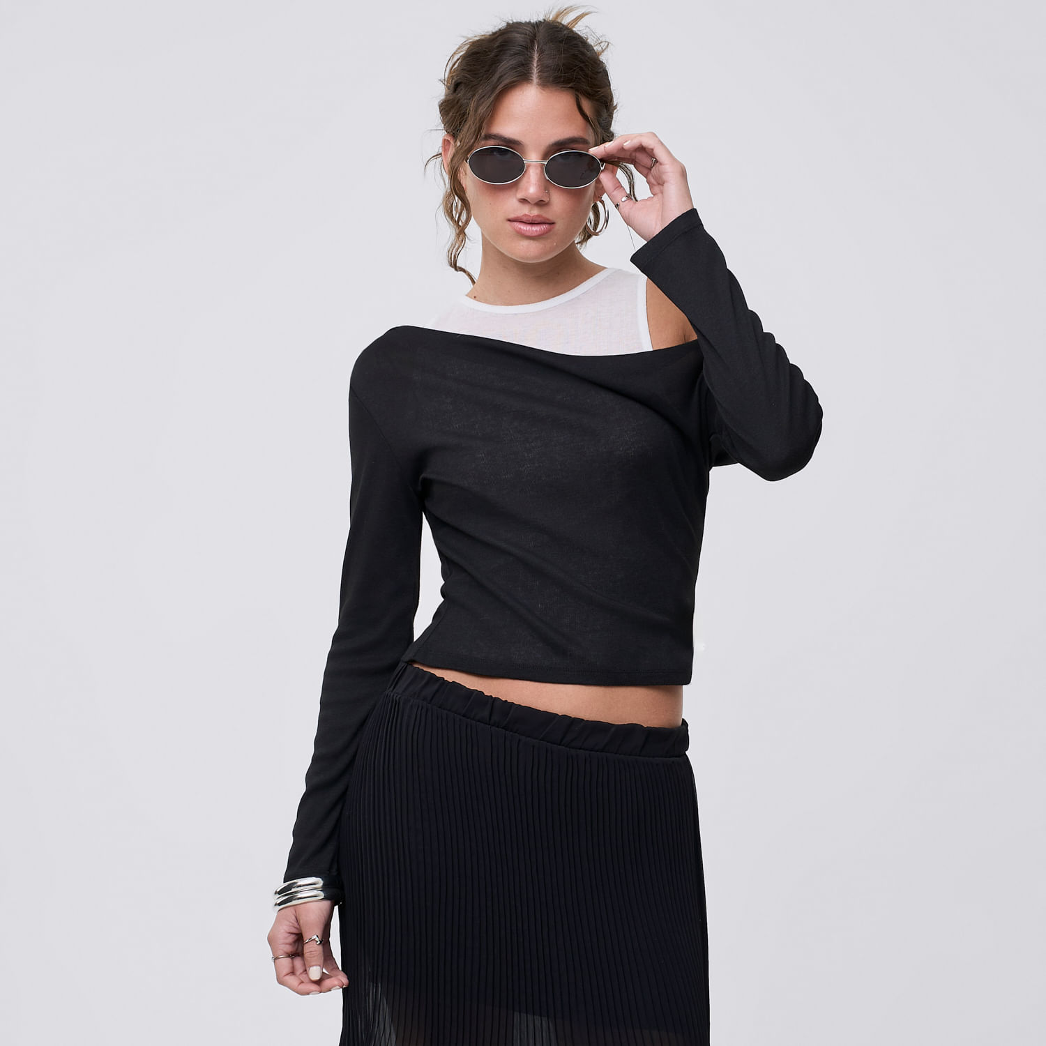 Polo Mujer Two Hypnotic Manga Larga Negro M