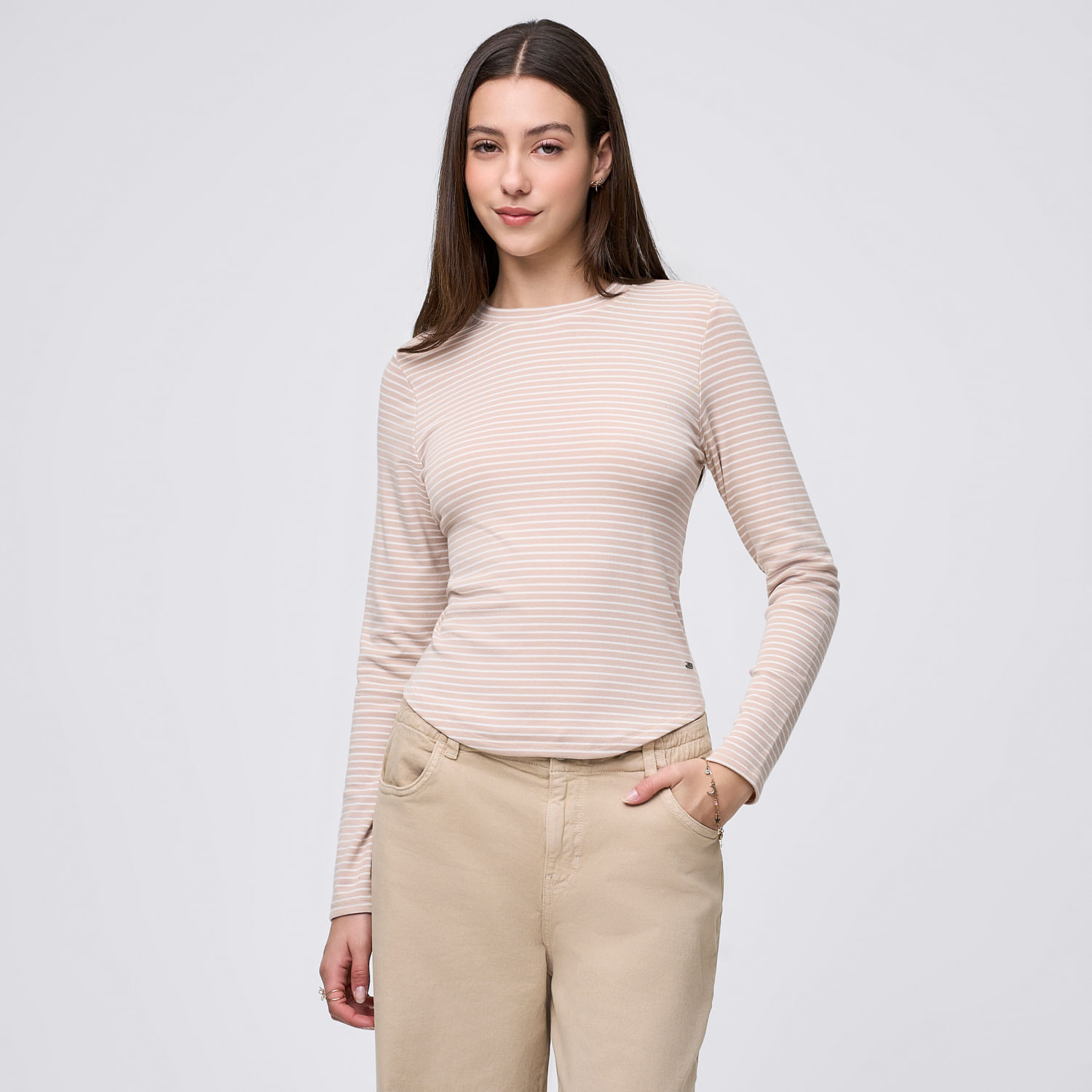 Polo Mujer Maya 1 Amc Manga Larga Beige M