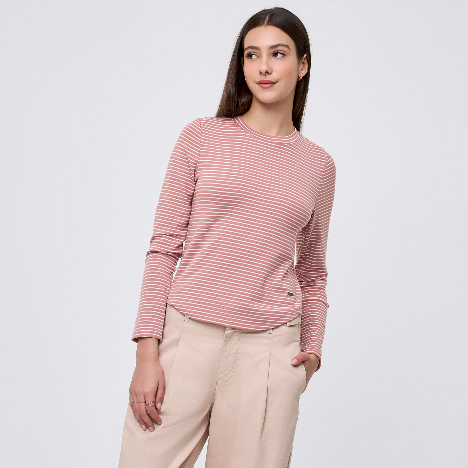 Polo Mujer Maya 1 Amc Manga Larga Rosado M