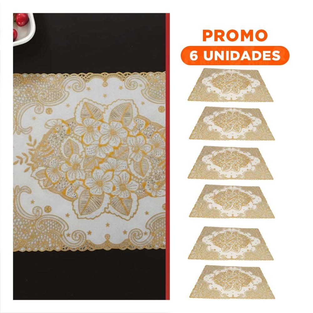 Pack6 Protector Moderno Dorado con Detalle de Flores para Hogar Moderno Y Regalo Sticker