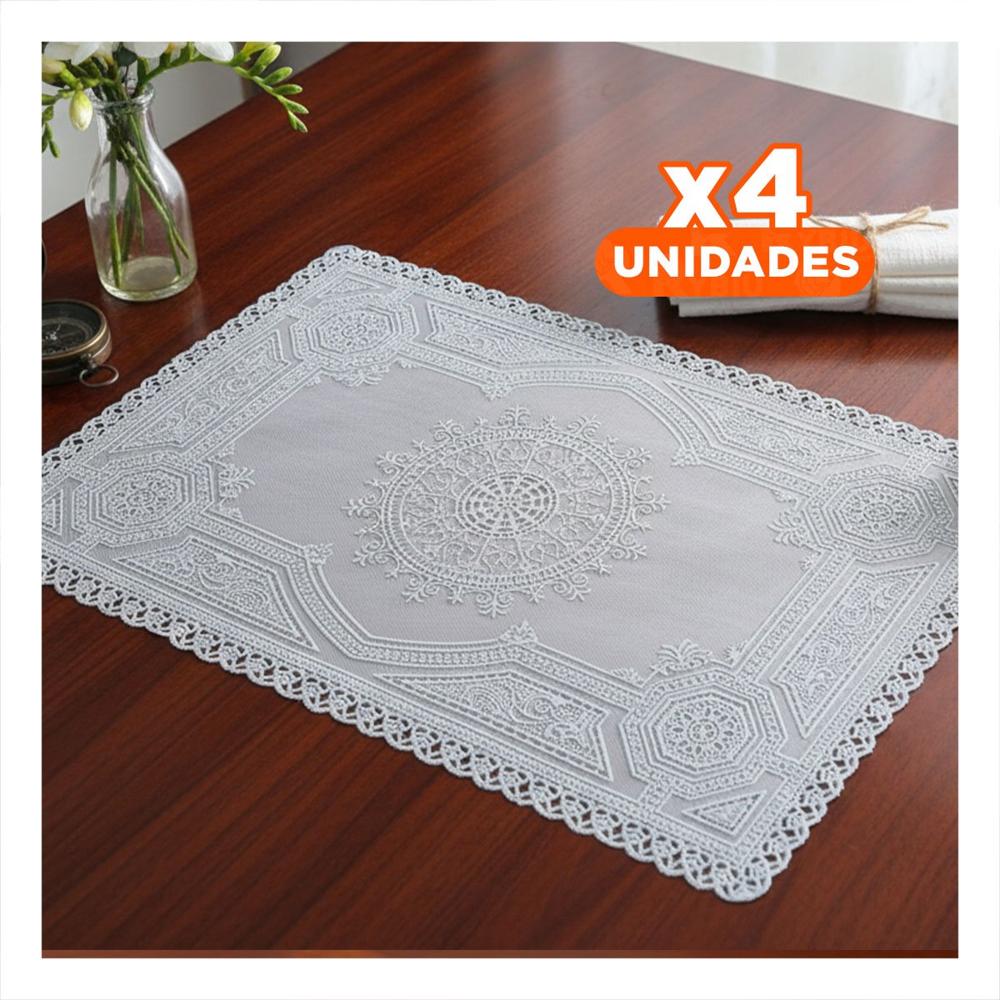 Pack4 Cubierta Sofisticada Plateada con Mandala para Mesa Elegante YPapel Regalo