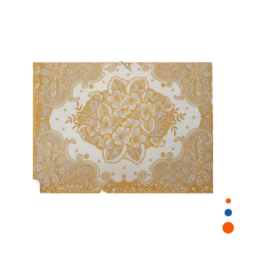 Mantel Elegante Dorado con Diseño de Encaje Flor para Celebracion YRegalo Sticker
