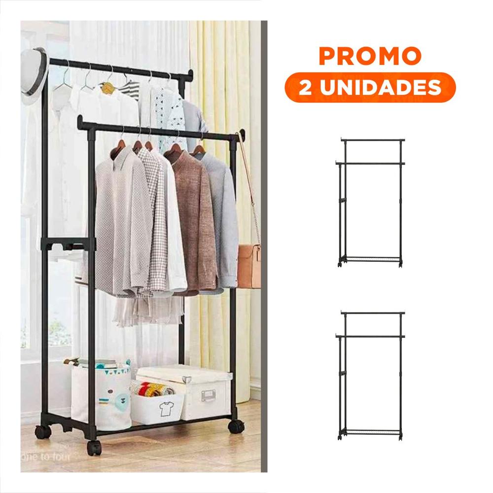 Pack2 Panel Doble de Ropa Negro Elegante y Funcional para Ropa y Accesorios Y Regalo Sticker